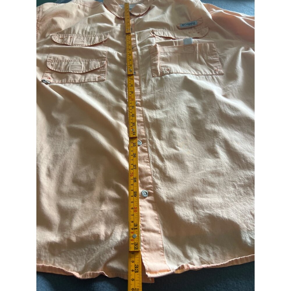 Columbia PFG Fishing Shirt Men’s XXL Peach Short Sleeve Hiking Vacation, Utility - Picture 10 of 10
